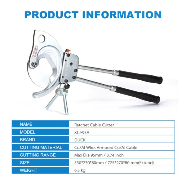 95mm Ratchet Cable Cutter