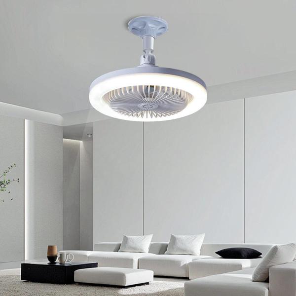 Modern Design LED Ceiling Light avec ventilateur E27 à commande à distance pour la décoration intérieure de luxe dans la chambre à coucher Hôtel ABS Lamp Body Salon