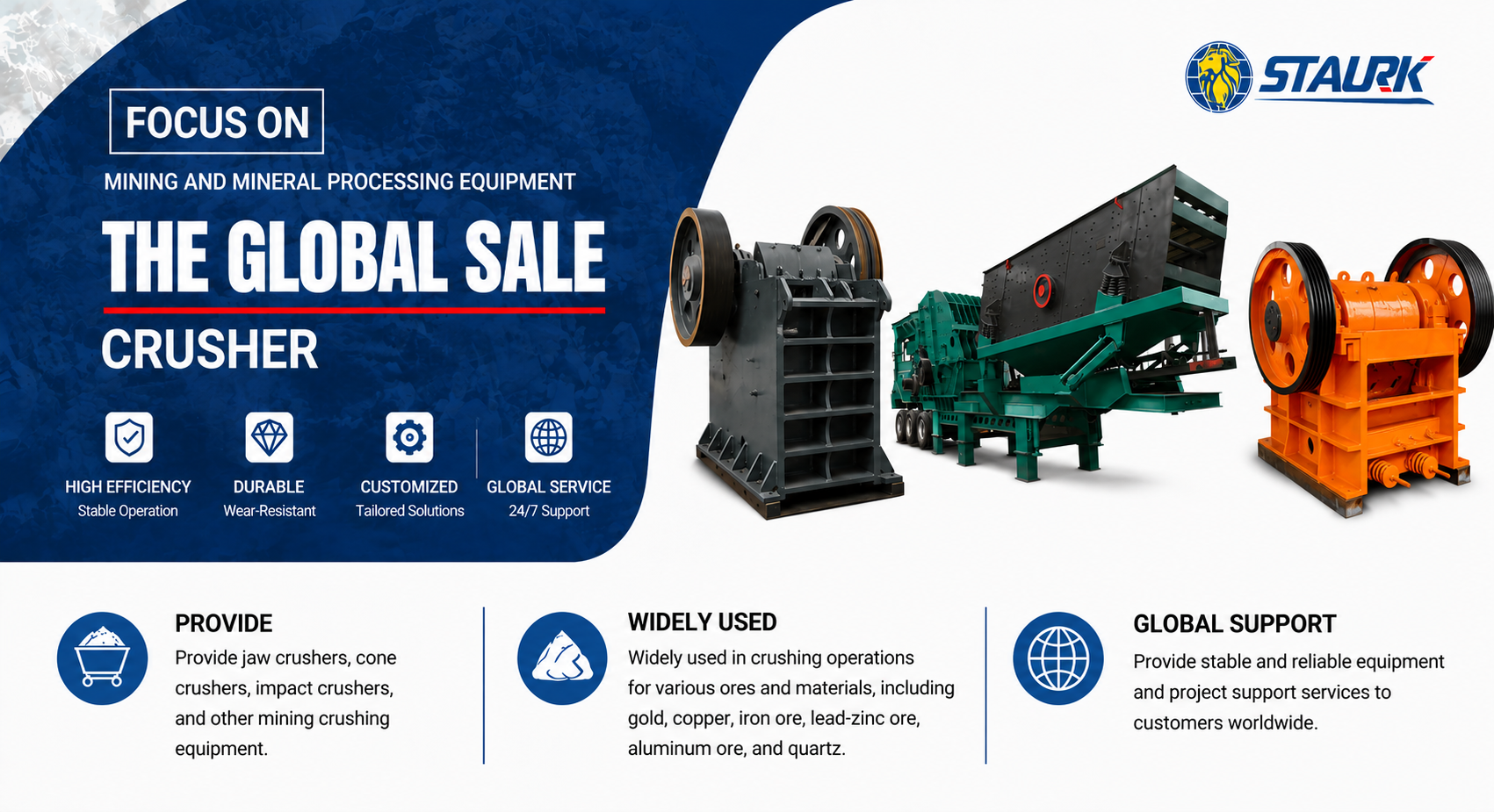 High efficiency jaw crusher core equipment of mining production line