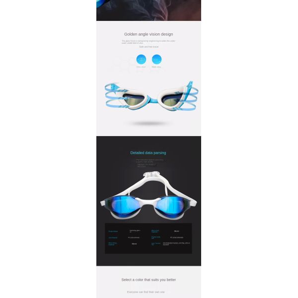 New model adult silicone swimming glasses - E-commerce men's and women's high-definition waterproof and anti-fog glasses - Factory customized OEM/ODM swimming glasses