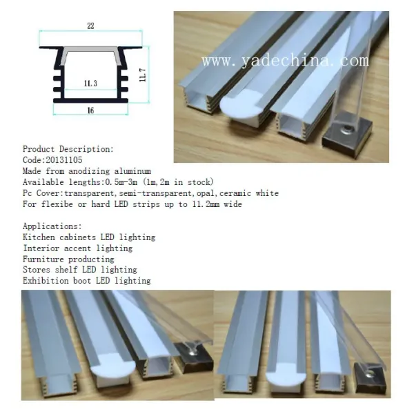6063 T5 Aluminum Alloy LED Aluminum Profile with Customized Length and Heat Dissipation for LED Strip Diffusion