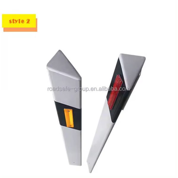 Beijing ROADSAFE PVC Triangle Pole Warning Flexible Reflective traffic guardrail road delineator post LOGO PVC bollard