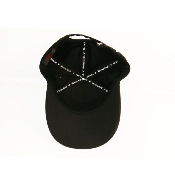 OEM Metal Buckle 6 Panel Baseball Cap Embroidery Logo Curve Brim Custom Twill Cotton Black