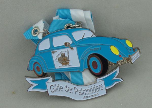 Customized Blue Ribbon Medals , Soft Enamel Zinc Alloy Deloitte Medals