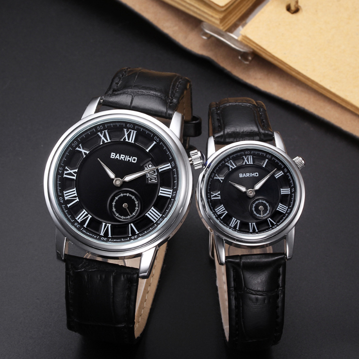 Couple Watch Waterproof Genuine Leather Band BARIHO MPJ411-11AB