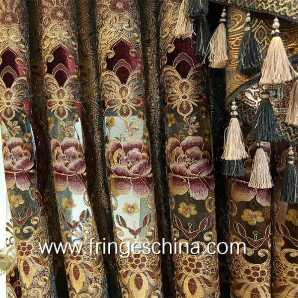 European Style Home Textile Blackout Jacquard Embroidery Window Curtain