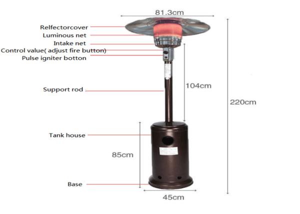 High Quality Outdoor High efficiency flexible gas patio heater gas fired infrared heaters