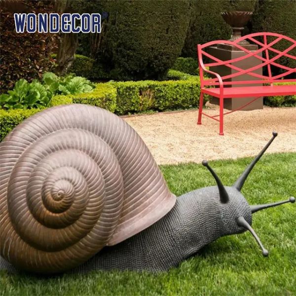 Скульптура улитки большого украшения металла лужайки сада животного бронзовая