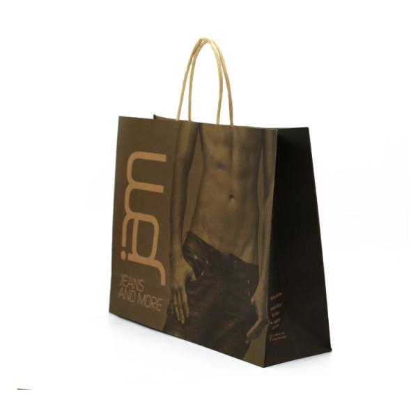 kraft paper shopping bag ladies jeans packaging with handle paper rope