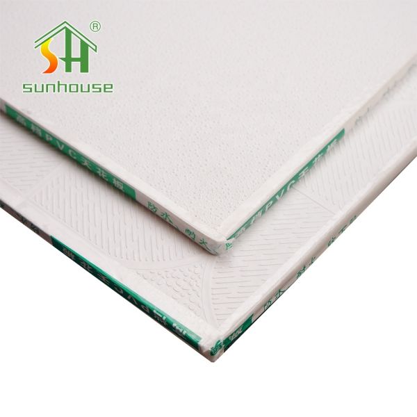 600x600mm 7mm Moisture-Proof PVC Gypsum Ceiling Board and Gypsum Ceiling Tiles for Fireproof and Soundproof Applications