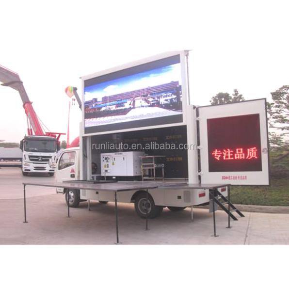 With Stage Mobile Trailer P8 P10 Outdoor LED Screen Truck Display