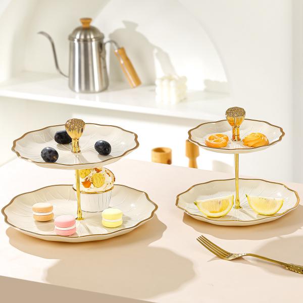 10-Inch White Ceramic Plate 3-Layer Disposable Plates Tableware for Valentine's Day Easter