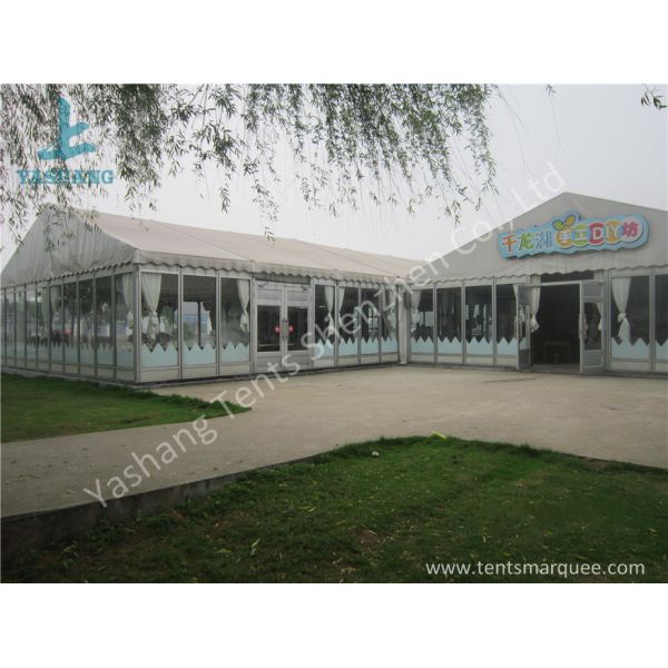 Outdoor Transparent Glass Wall Pagoda Party Tent for DIY Shop , 12 x 18M