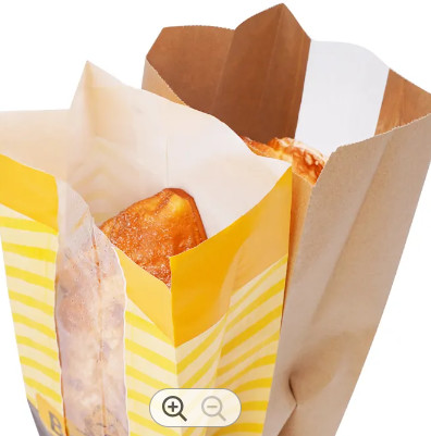 Papier kraft recyclé sac à pain en plastique emballage sérigraphie