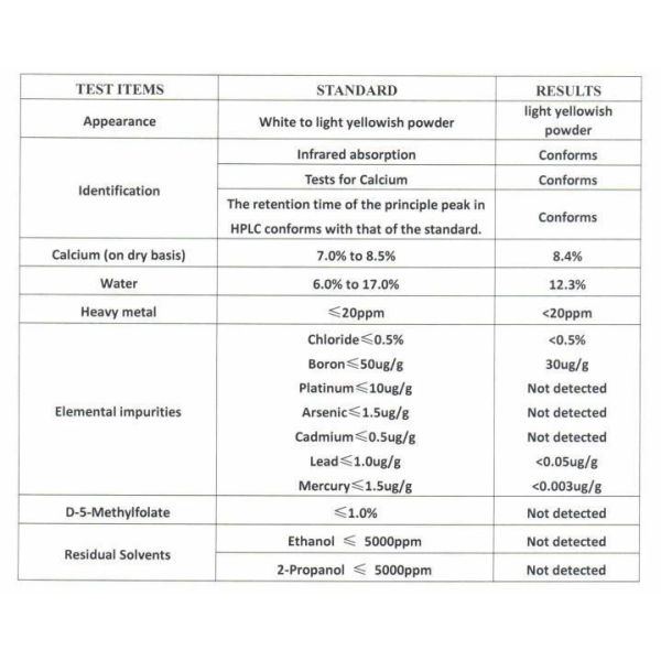 Natural L-5-Methyltetrahydrofolate Calcium L-5-Mthf-Ca CAS 151533-22-1 at Affordable
