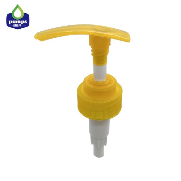 Bomba de loção cosmética de dosagem de cor amarela 33/410 4 cc para xampu