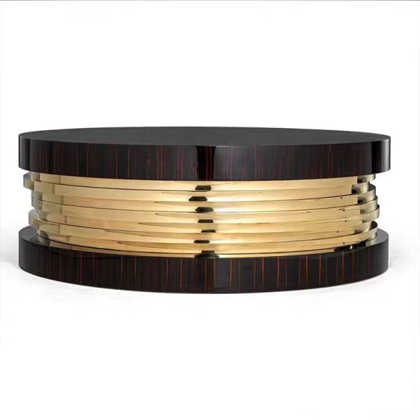 Bright Gold Creative Lounge Side Table Metal Round Coffee Table For Hotel Office