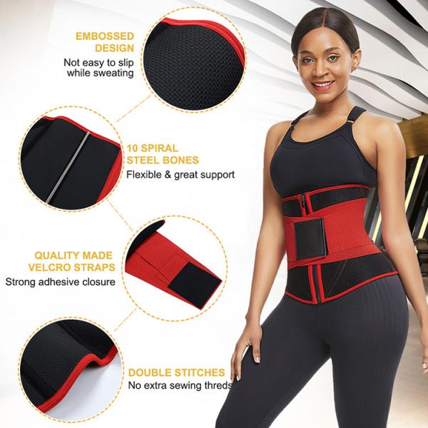100% poliéster camada externa formador de cintura formador para mulheres 10 ossos de aço Neoprene