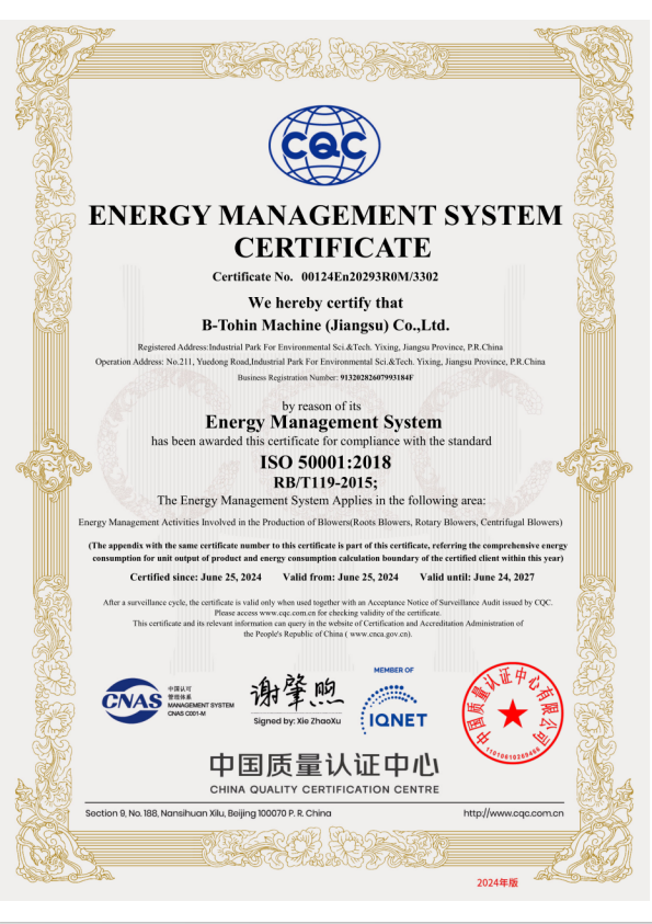 B-Tohin Machine (Jiangsu) Co., Ltd. Certifications