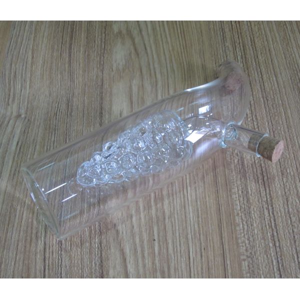 Банка формы виноградины двойного слоя стеклянная с крышкой для масла