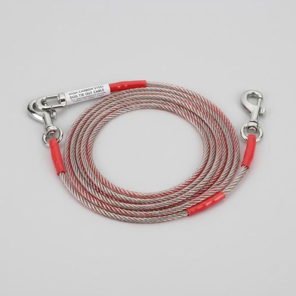 High Carbon Steel Dog Tie Out Cable with 7x7 Construction and PVC Coated for Outdoor Dog Trolley System