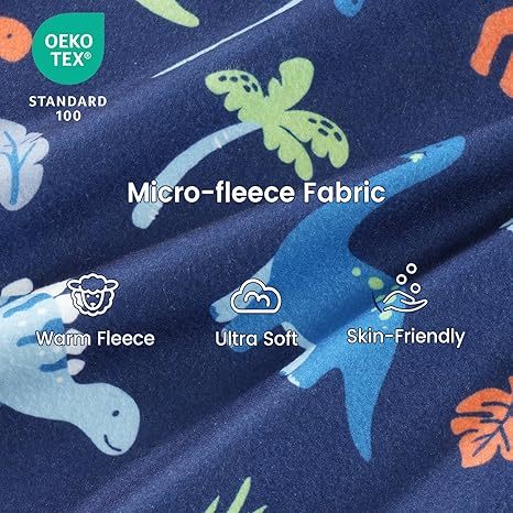 2 Pack Micro-Fleece Baby Sleep Sack with 2-Way Zipper - Comfortable Wearable Blanket With Dinosaur