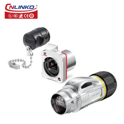 Cnlinko BD24 Network Ethernet Panel Mount RJ45 Cables CAT6 Waterproof RJ45 Connector