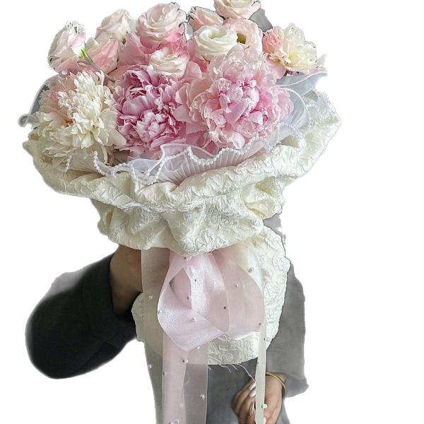Flower Party Factory Wholesale New Products Pearl Silk Flower Gift Packaging Ribbon Bouquet Gift Colorful Ribbon Packaging Materials