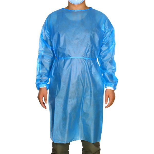OEM Laboratory PPE Medical Gown PP PE Coated Disposable Safety Clothing