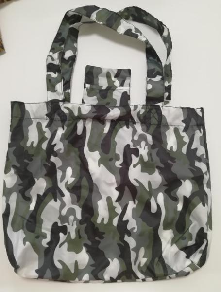 Wholesales Good Quality Custom Camouflage Color 50D Polyester Fold Shopping Bag