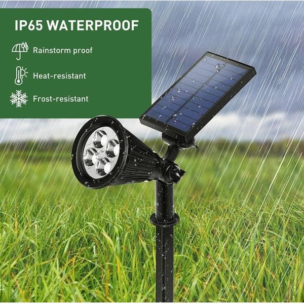 6000K Solar LED Spotlights 2 in 1 Adjustable Yard Outdoor LED Solar Garden Light