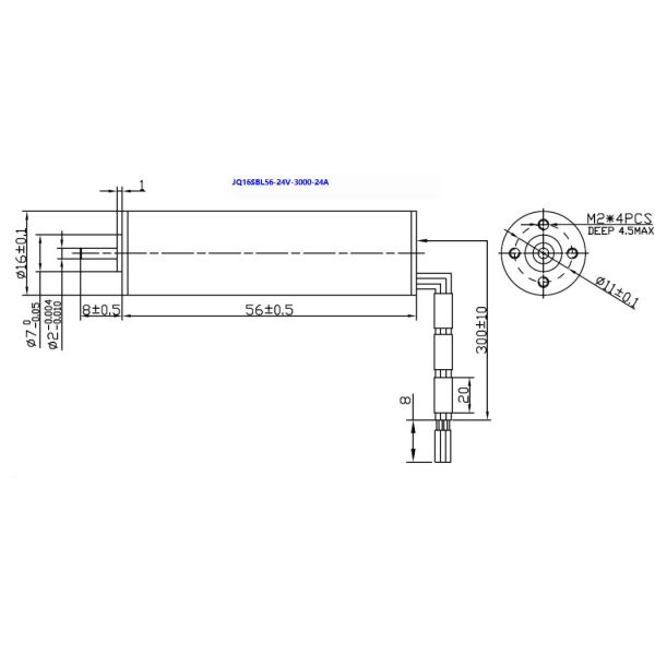 Slotless 16mm Industrial High Speed BLDC Motor 25000rpm 10.8m Nm For Vacuum Cleaner