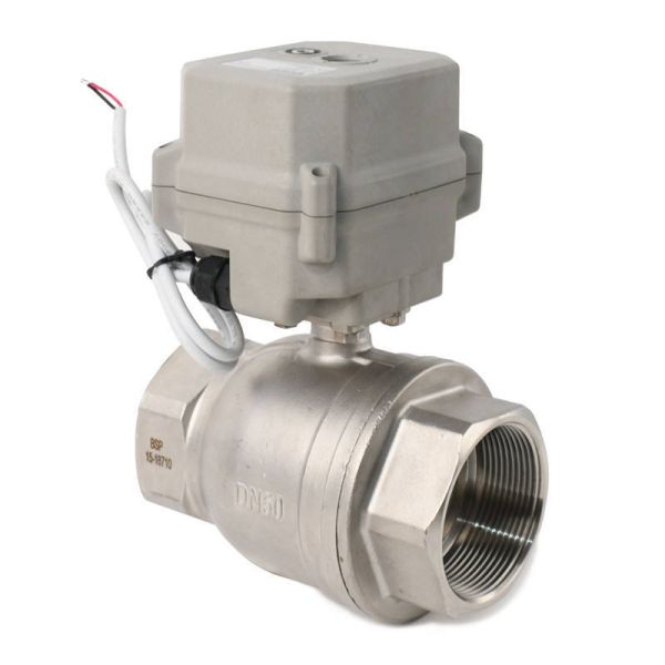 HOT A150-T50-S2-B 2 Inch DN50 DC12v DC24v Motorized Ball Valve with Manual Override High Temperature Water