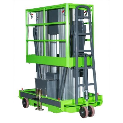 Plataforma vertical móvel do elevador do mastro dobro verde para a altura da plataforma de 9m