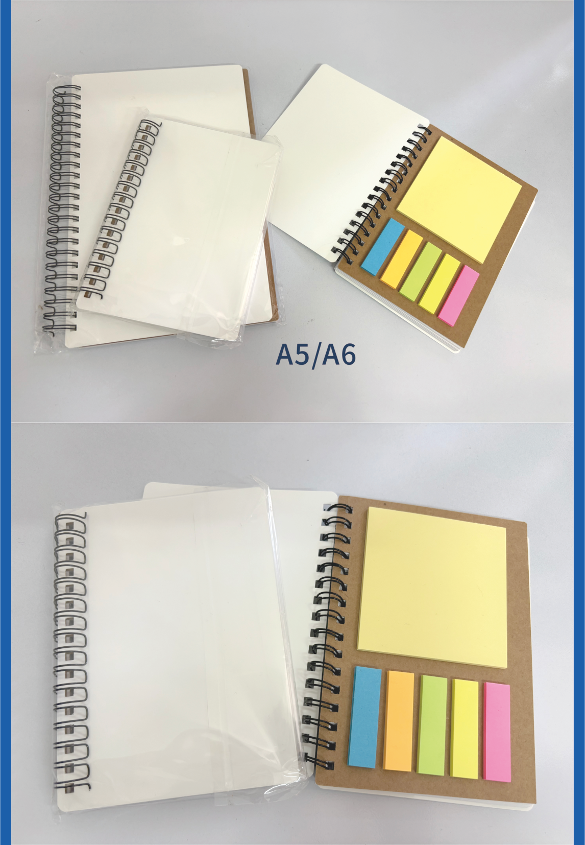 Promotion Sublimation Notebook Blanks A5/A6 Plastic Covers with Pads Memo Notebook Personalized Custom logo for Student