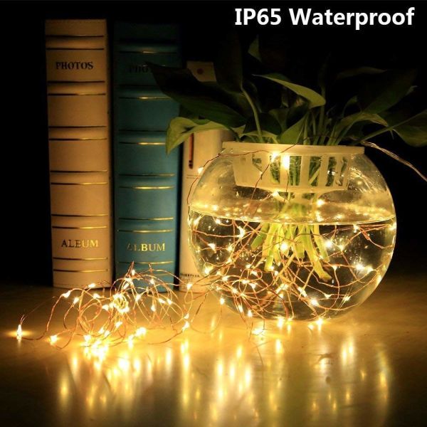 3200k 3 W  600 LED Solar String Lights Green Wire For Garden