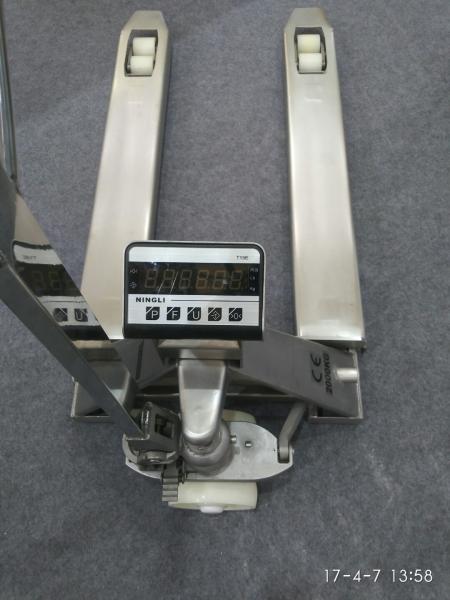 Mobile Hand Pallet Jack With Weight Scale 5500 Lb Stainless Steel Material