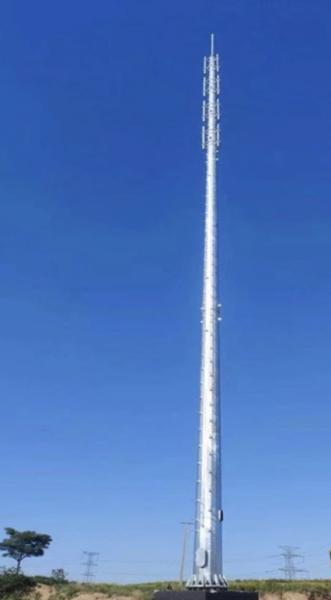 Durable Monopole Telecom Tower Anti Corrosion Monopole Transmission Towers 30M Height