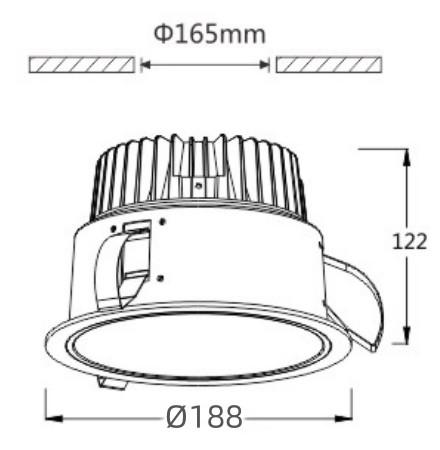 Recessed 35W SMD downlight hotels Aluminium Supermarket shopping center Anti-Glare SAMSUNG LED downlight
