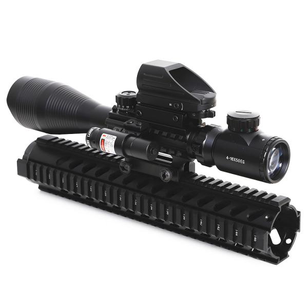 4x-16x50mm Hunting Rifle Scopes Matte Black Illuminated Tactical Scopes COMB01