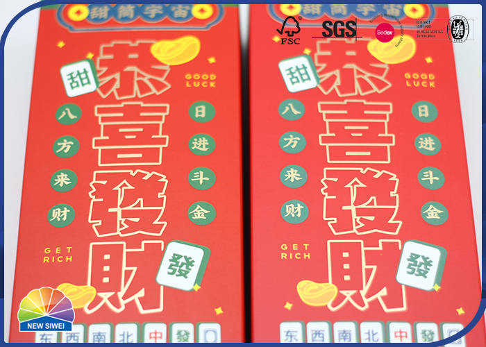 Штемпелевать золота сползающ пакет фестиваля бумаги качества еды коробки коробки складчатости