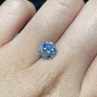 1.55ct a poli le laboratoire a fait aux diamants bleus la coupe de rond symétrique de culture