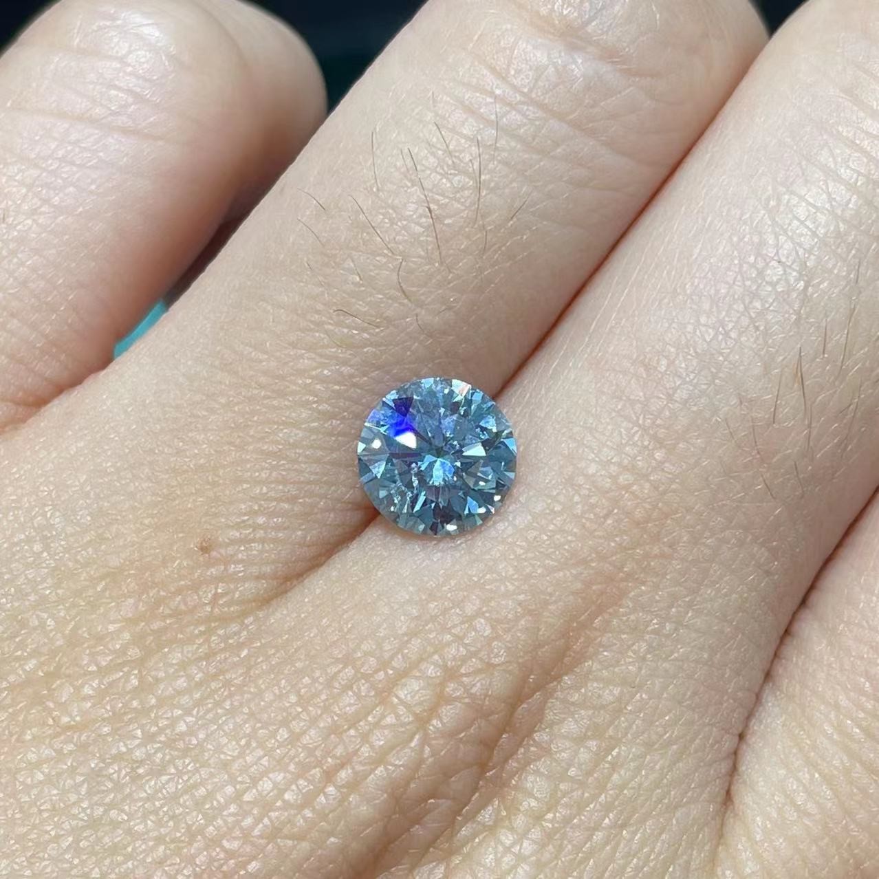 1.55ct отполировало лабораторию сделало голубыми диамантами симметричный отрезок круга культивирования