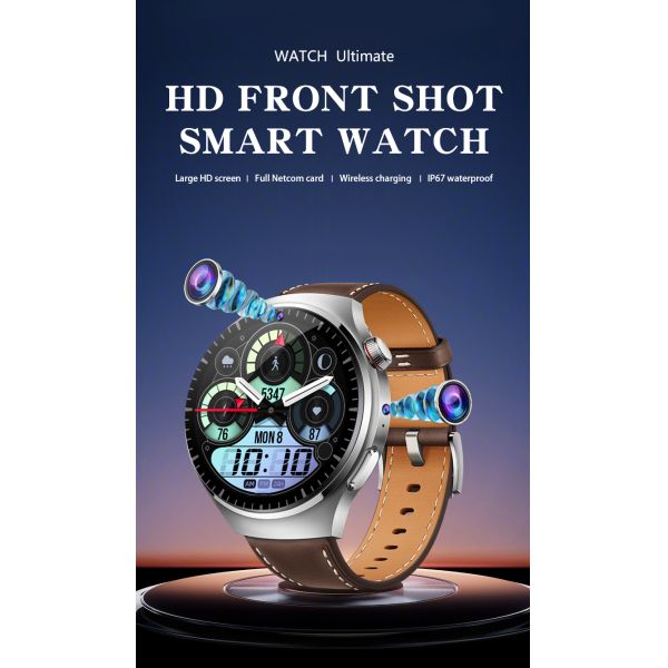 Eraysun 4G Smartwatch GPS NFC Amoled Screen Dual Camera Video Call Play Store Google Apps IP67 2+16GB Android B14 Smart Watches
