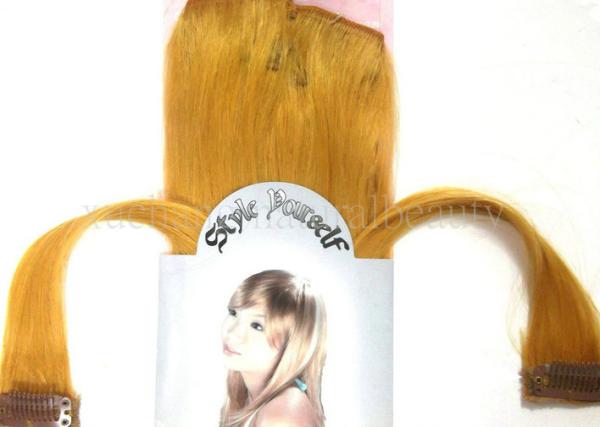 Straight Silver Real Hair Clip In Hair Extensions 100 g/pack 100% Human European hair