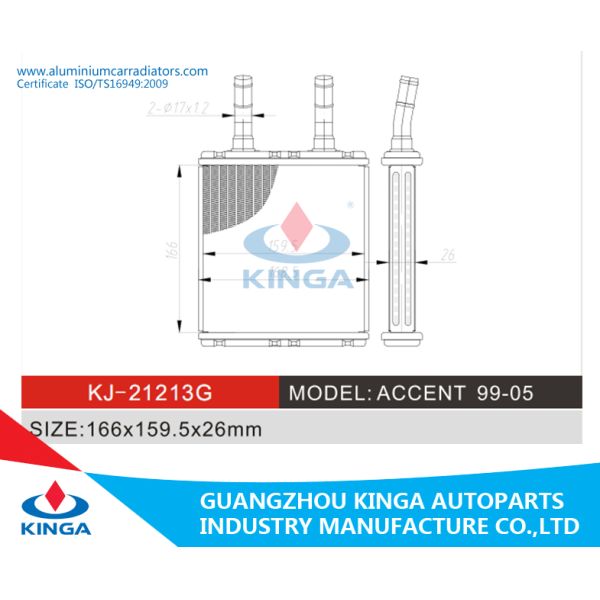 Hyundai Accent 1995 - 2005 Warm Wind Radiator For Air Conditioner