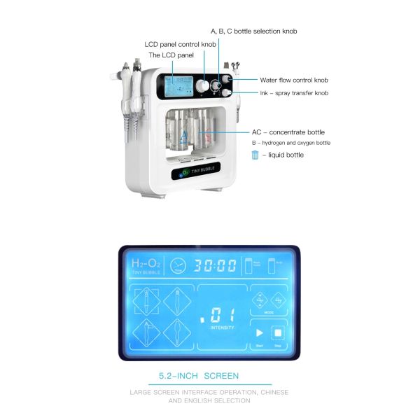 4 In 1 H2O2 Hydrofacial Hydra Dermabrasion Water Massage Face Care Machine Skin Lifting Device