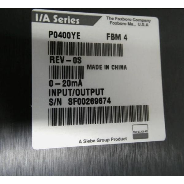 Foxboro P0400YEFBM4 4-Channel 0-20 mA I/O Interface Module with Redundant Fieldbus for Industrial Control