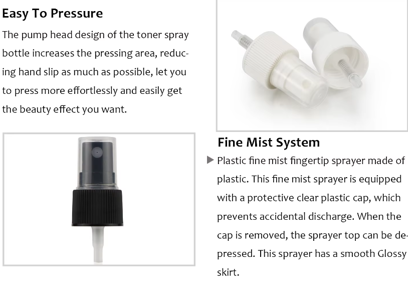 Fine Mist Cosmetic Spray Pump Fine Mist Spray Pump Mist Sprayer With Top Cap