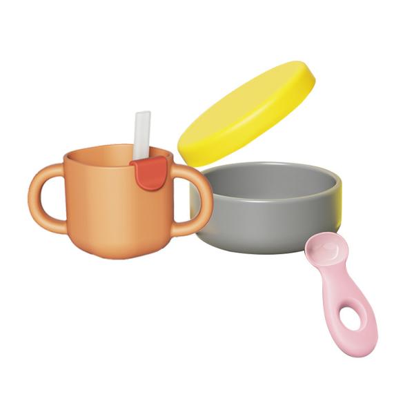 Flexible Waterproof Infant Drinking Cup Baby Bottle Feeding Bowl For 2 - 4 Years Kids Dining